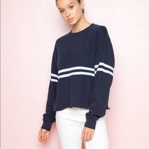 Brandy Melville long sleeve blue striped top